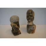 Heavy Stone carved Aboriginal? Heads