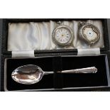 Silver Cased Spoon together with 2 Victorian Silve