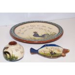 Torquay ware plate and 2 others