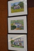 3 Watercolours by W.Taylor Framed and Mounted