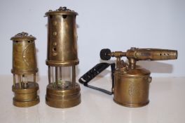 2 Miners Lamps & 1 Blow Lamp