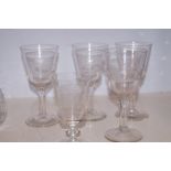 4 Large and Early Wine Glasses with Etched Game Bi