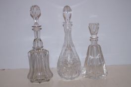 Cut Crystal Decanter together with 2 Early Decante