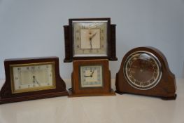 4 Vintage Mantle Clocks (Possibly Spares and Repai