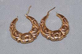 Pair of 9ct Gold Gypsy Earrings - 5.1g