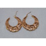 Pair of 9ct Gold Gypsy Earrings - 5.1g