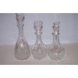 3 Cut Crystal Decanters