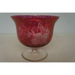 Victorian/Edwardian Cranberry Glass Bowl with Fine