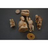 Collection of early Chinese Carved Ivory AF (Late