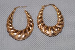 Pair of 9ct Gold Gypsy Earrings - 4.3g