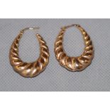 Pair of 9ct Gold Gypsy Earrings - 4.3g