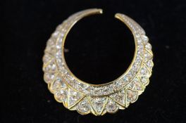 Swarovski Brooch (Crescent)