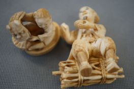 2 Pieces of 19th Century Carved Ivory, 1 AF (See P