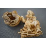 2 Pieces of 19th Century Carved Ivory, 1 AF (See P