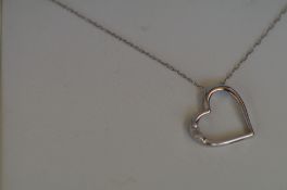 9ct White Gold (Heart) Necklace