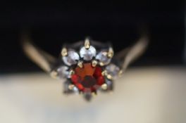 9ct Gold Ring set with Red Stone