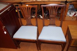 Pair of Early Upholstered Dining Chairs