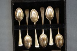 Set of 6 Case Silver Spoons, Full Birmingham Hallm