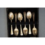 Set of 6 Case Silver Spoons, Full Birmingham Hallm