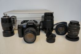 Cannon Camera & Lenses in a Metal Case