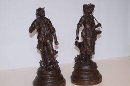 Pair of French Spelter Figurines French 'Retour de