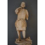 Late 19th Century Carved Ivory Figure AF - 20cm h