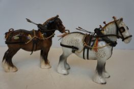 Two Beswick Shire Horses - 21.5cm h