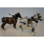 Two Beswick Shire Horses - 21.5cm h