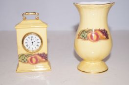 2 Pieces of (Orchard Gold) Vase & 1 Clock