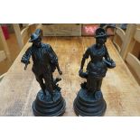 Pair of French Spelter Figurines French 'Retour de