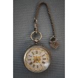 Silver Victorian Fob Watch (Currently Ticking)