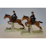 Pair of Beswick Showjumpers (One AF)