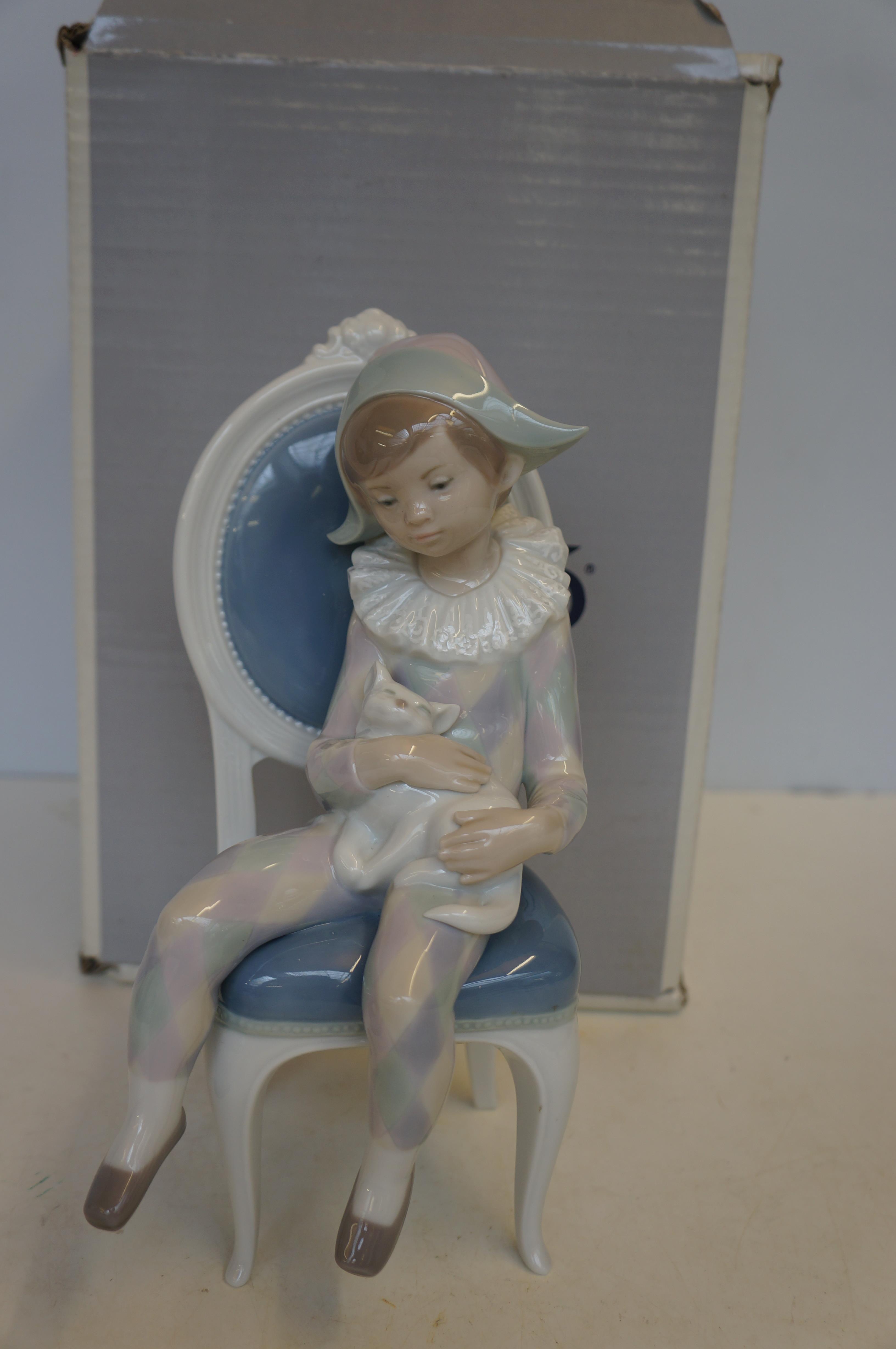 Lladro 'Young Harlequin' with Original Box - 25cm