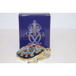 Royal Crown Derby Terrapin Boxed Gold Stopper