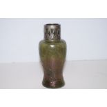 Loetz? Glass Vase with Metal Rim