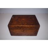 Victorian Inlayed Box with Costume Jewellery Conte