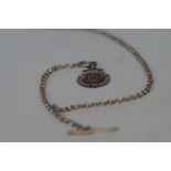 Silver Watch Chain & Fob with T Bar