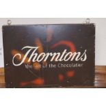 Original Metal Thorntons Hanging Box Sign - 45cm h