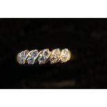 9ct Gold Dress Ring set with White Stones - Size L