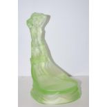 Green Glass Art Deco Table Centre