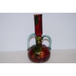 Red Coloured 2 Handled Glass Vase (Gaditana)