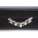 9ct Gold Ring set with Sapphire & Diamonds (Boxed