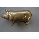 Early Brass Vesta case in the form of a Pig (See Ph