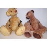 2 Ruth Treffeisen Large Soft Toys with Leather Backpacks