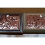 2 Victorian Framed Tiles Floral