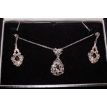 Silver Marcasite Necklace Set (4 Pieces)