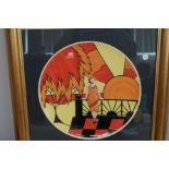 Lorna Bailey Framed Deco Lady Charger 28/100