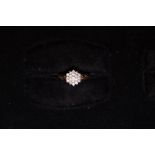 9ct Gold Ring set with Diamond Cluster