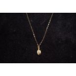 9ct Gold Coffee Bean Necklace - 1g