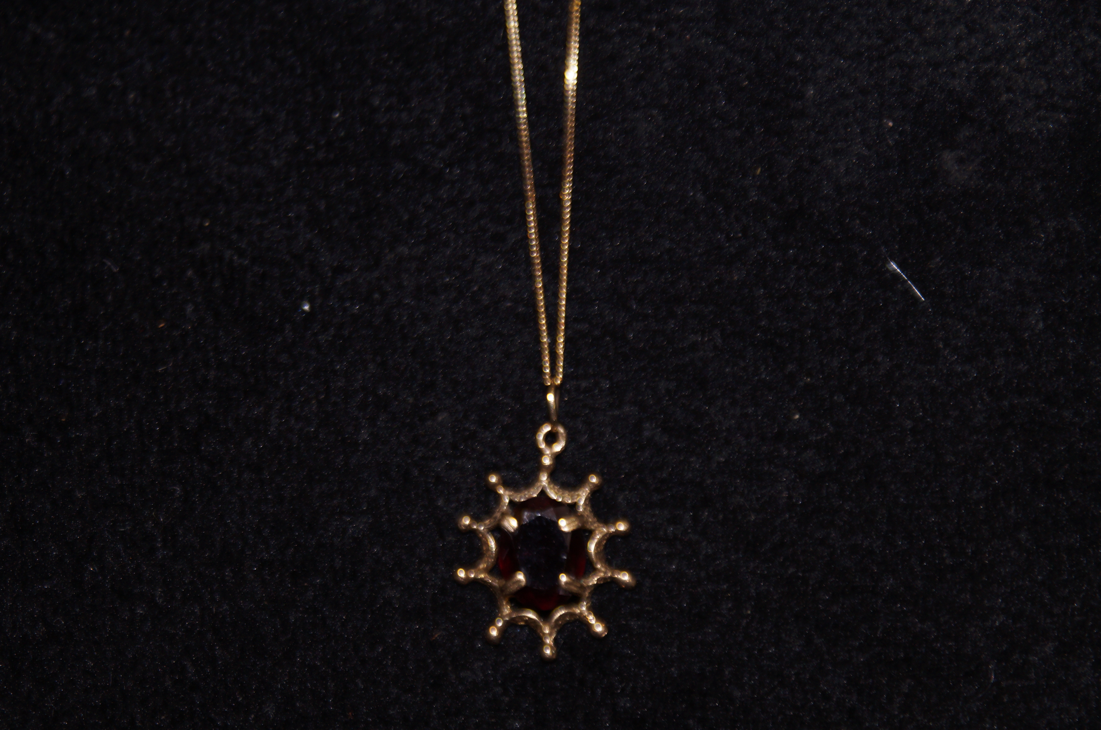 9ct Gold Garnet Necklace